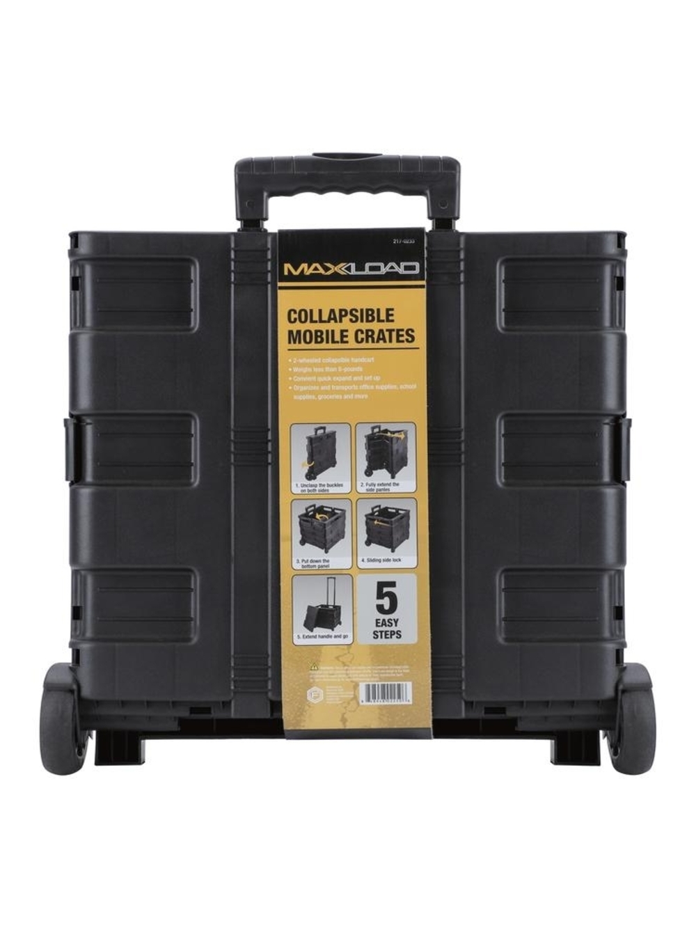 New MaxxLoad Collapsible Mobile Crate - Black & Yellow